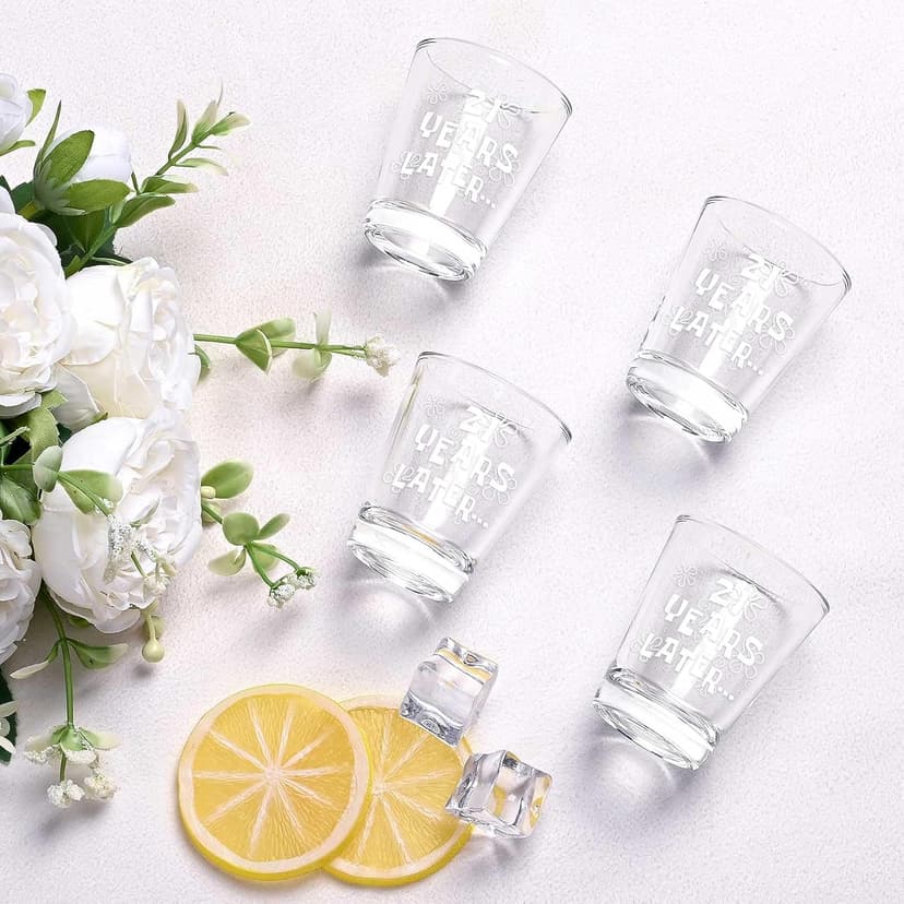 Futtumy 21 Years Later Shot Glasses Set 2, 21st Birthday Gift for Her, 21st Birthday Gifts for Him, Gifts for 21 Year Old Male Female Women Men Son Daughter, Funny Birthday Present for Him or Her B0G4GX17D8