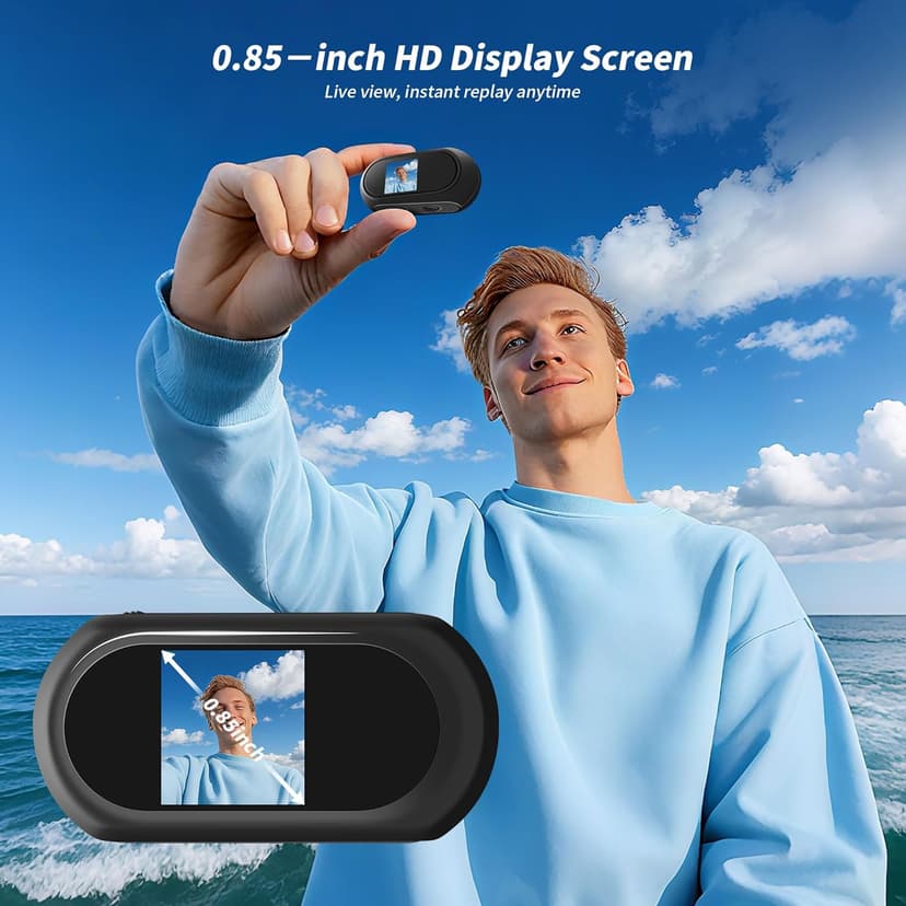 1080P Sports Action Camera with 64GB Card, Mini Body Camera Wearable Action Body Cam, Portable Recorder with Magnetic Back Clip