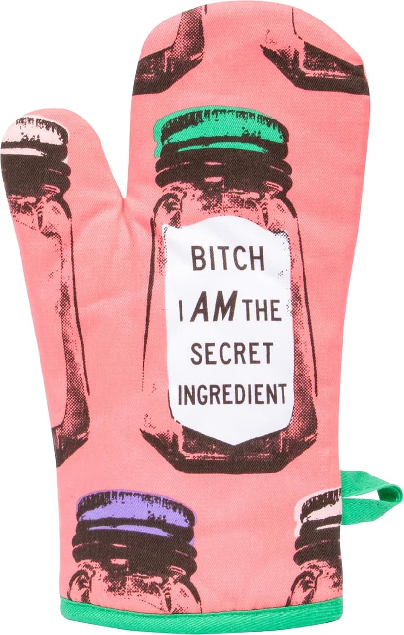 Cute Oven Mitts with unique artwork, Super-Insulatted Quilting, Easy care maintenance, Kitchen gifts for women and home cooks Blue Q Oven Mitts - Cute Kitchen Accessories & Kitchen Gifts - The Secret B07M6K14GG