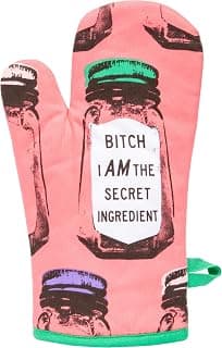 Cute Oven Mitts with unique artwork, Super-Insulatted Quilting, Easy care maintenance, Kitchen gifts for women and home cooks Blue Q Oven Mitts - Cute Kitchen Accessories & Kitchen Gifts - The Secret B07M6K14GG