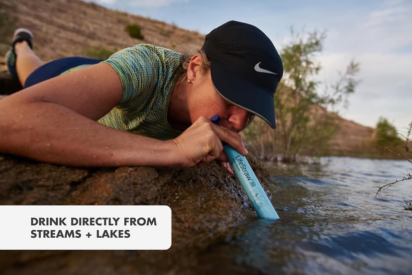 Water Filter for Hiking, Camping, Travel, and Emergency Preparedness, Removes Bacteria and Parasites LifeStraw Personal Water Filter for Hiking, Travel and Emergency, Blue, 1PK B006QF3TW4