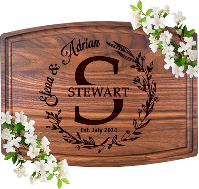 Personalized Cutting Board – Custom Cutting Board Wood Engraved Charcuterie Board, Unique Gift for Wedding, Anniversary, Bridal Shower, Couples, Christmas, Parents & Housewarming