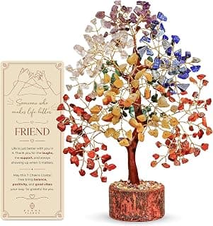 KarmaPledge 7 Chakra Tree of Life Unique Birthday Gifts for Friends, Bestie, Handmade Healing Crystal Tree for Home and Office Decor, Brings Positivity, Money, Good Luck B0GY4SPKWZ