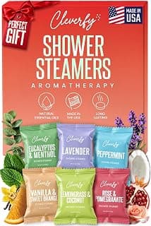 Cleverfy Shower Steamers Aromatherapy for Women and Men – Self-Care Shower Bombs for Stress Relief and Relaxation – 6 Tablets