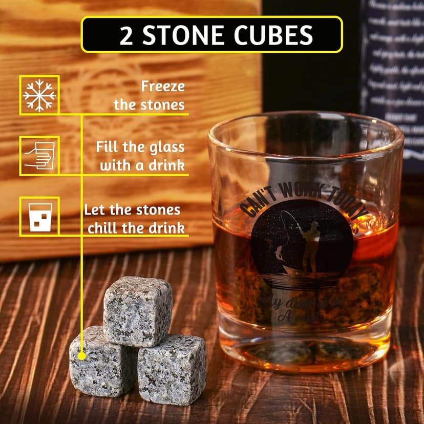 Fishing Gifts For Men, Whiskey Gifts for Men Fisherman, Fishing Gift For Man Boys Unique, Funny Bourbon Angling Gift, Whiskey Set Presents For Man