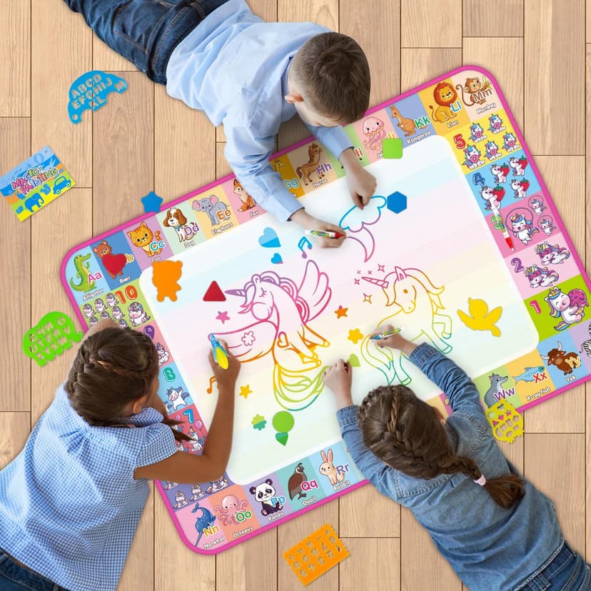 Reusale Princess Color Mat, Mess-Free Coloring, Educational Doodle Toy, Kids Birthday Gifts for Age 3 4 5 6 7 8 Year Old Water Doodle Mat, Kids Drawing Toys for 3 4 5 Year Old Boys Girls Gifts B08B8TQJ3Q