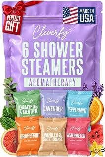 Cleverfy Shower Steamers Aromatherapy for Women and Men – Self-Care Shower Bombs for Stress Relief and Relaxation – 6 Tablets