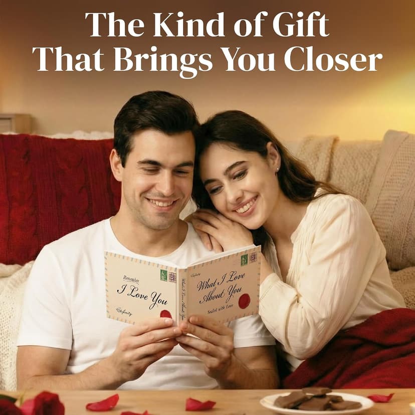 Fill in the Blank Book for Boyfriend Girlfriend, Personalized Anniversary, Christmas and Birthday Gifts for Men Women What I Love About You Book for Couples - Valentines Day Gifts for Him, Her