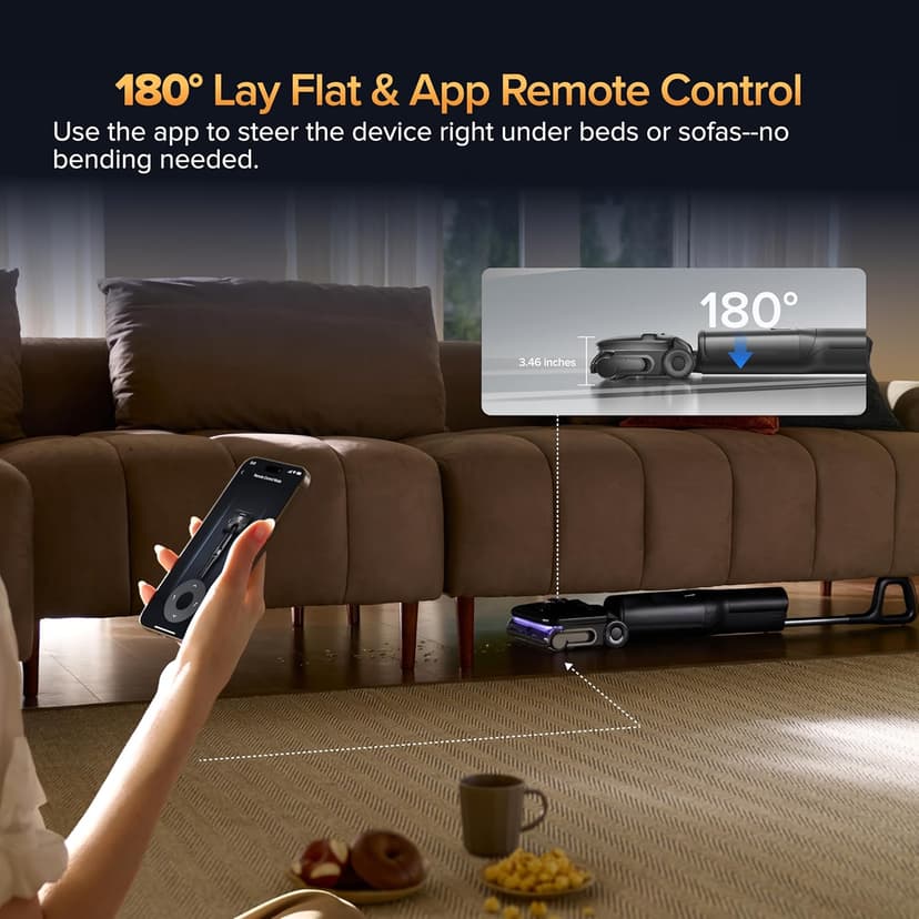 roborock F25 Ultra Steam Wet Dry Vacuum Cleaner, 356°F Steam Mop & 187°F Hot Water Cordless Vacuum Mop All in One, Floor Washer with Blue Light, 194°F Self-Cleaning, 180° Lay-Flat, AI Assitant Wheels