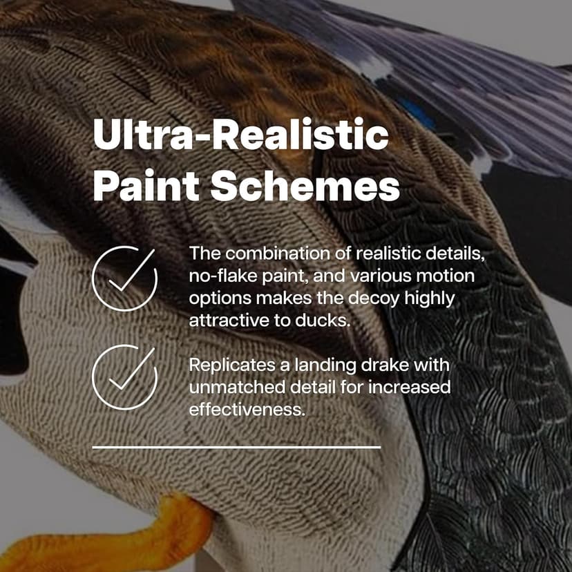 Avian-X Powerflight Smart Motion Mallard Spinning Wing Duck Decoy, Ideal for Hunting, Outdoor, Wasp, Deer, Bee Deterrent, Fake Call, Animal Scare