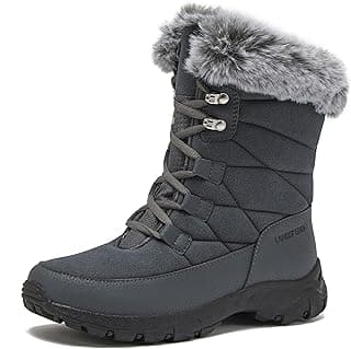 Lands' End Expedition Waterproof Insulated Womens Snow Boots, Lace Up or Slip On Winter Boots for Women, Medium or Wide Width Sizes 6 to 11, Black, Brown, Blue, White or Grey Winter Shoes