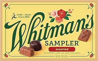 WHITMAN'S SAMPLER Assorted Milk & Dark Chocolate Candy Gift Box, 10 oz.