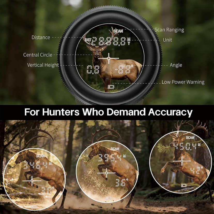 Rangefinder Binoculars for Hunting, 1968 Yard Long Range Laser Rangefinding 10x42mm, Fast 0.15s IP65 Waterproof ±0.5m Accuracy Range Finder Built in for Hunter/Outdoors