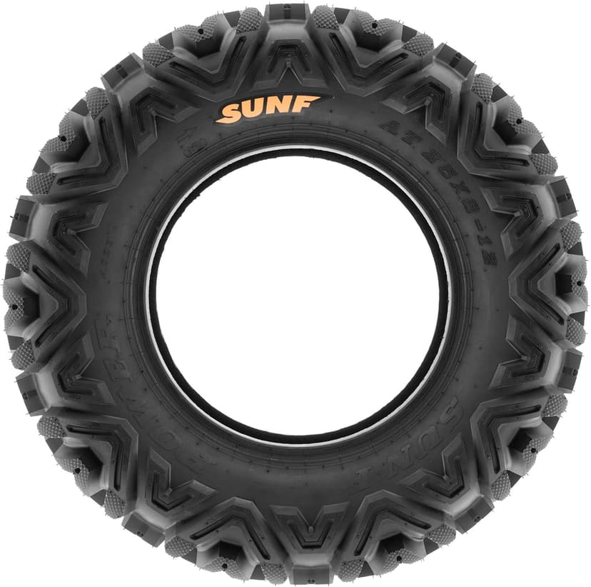 Set of 4 SunF Power.I ATV UTV all-terrain Tires 25x8-12 Front & 25x10-12 Rear, 6 PR, Tubeless A033