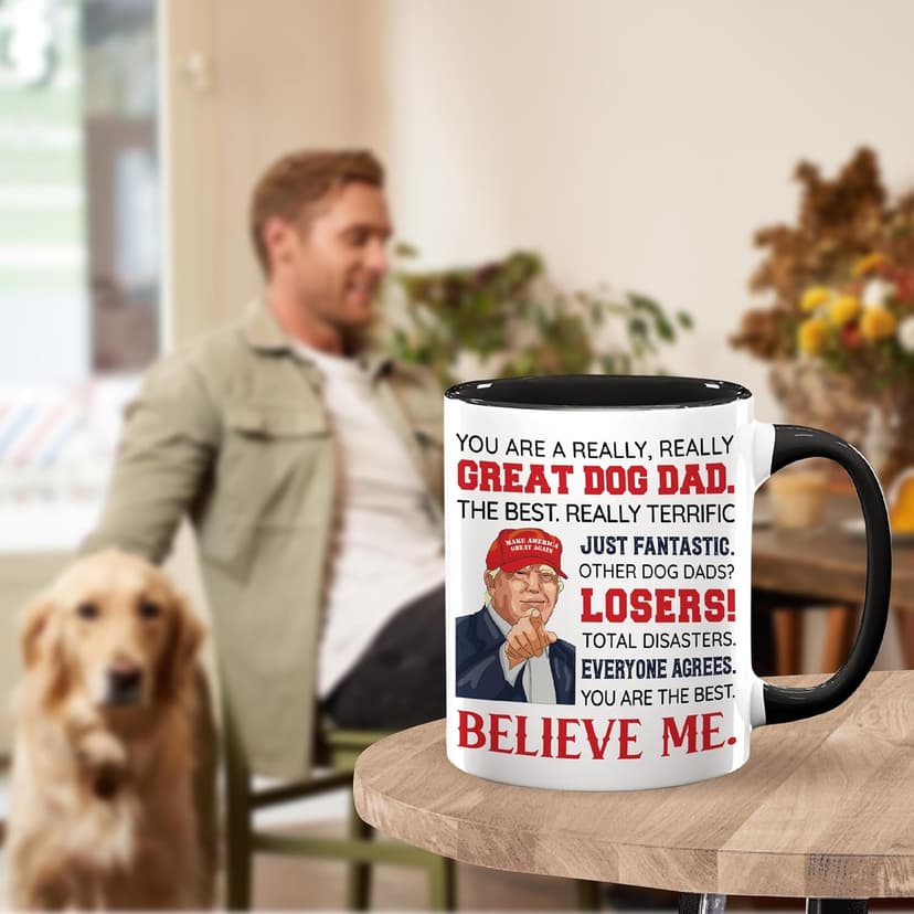 Dog Dad Christmas Gift - Dog Dad Gifts For Men - DogFather Gifts - Pet Lover Owner, Fur Papa Present Idea - Christmas, Birthday, Father's Day Gift for Pet Lovers - Ceramic Mug 11 Oz