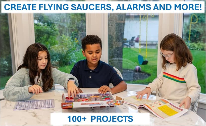 Build 100+ STEM projects with 28 snap-together parts and a full-color project manual SNAP CIRCUITS Jr. SC-100 STEM Electronics Kit, 100+ Projects, Ages 8+ B00008BFZH