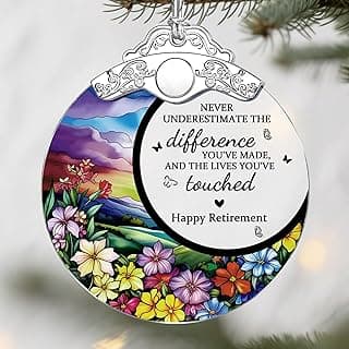 Retirement Gifts - Retirement Gift for Women, Men - Retired Ornament - Retired Gifts for Coworker, Boss, Employee, Teacher, Nurse, Friends, Women, Men - Stained Glass Christmas Ornament - Design A