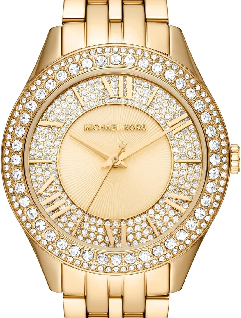 Michael Kors Harlowe Women's Watch, Stainless Steel and Pavé Crystal Watch for Women with Steel or Leather Band