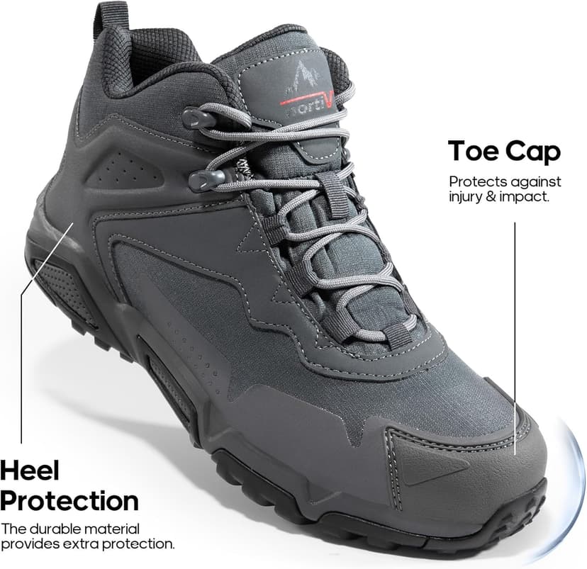 NORTIV 8 Men's Waterproof Hiking Boots, Lightweight Tactical Boots for Men, Mid Ankle Men's Hiking Boots for Trekking Trails, Outdoor Adventures Hiking