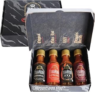 1.7 oz Mini Glass Bottles, Original, Extra Hot, XXX and Dragon's Breath, Gluten Free, All Natural, Low Sodium, Vegan, Kosher Tabañero Challenge Box, Hot Sauce Gift Set, 4-Pack B0CJYJ7KW9