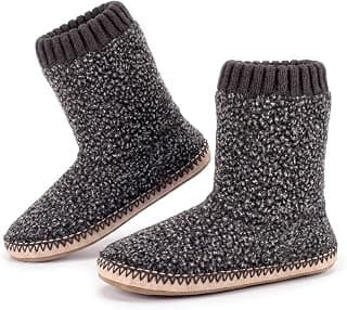 Textured knit upper, fuzzy lining, ankle-high coverage and cushioned insole for cold floors; machine washable cosyone1997 Boot Slippers for Men Indoor Non Slip Soft Sole B0C5F5SNB7