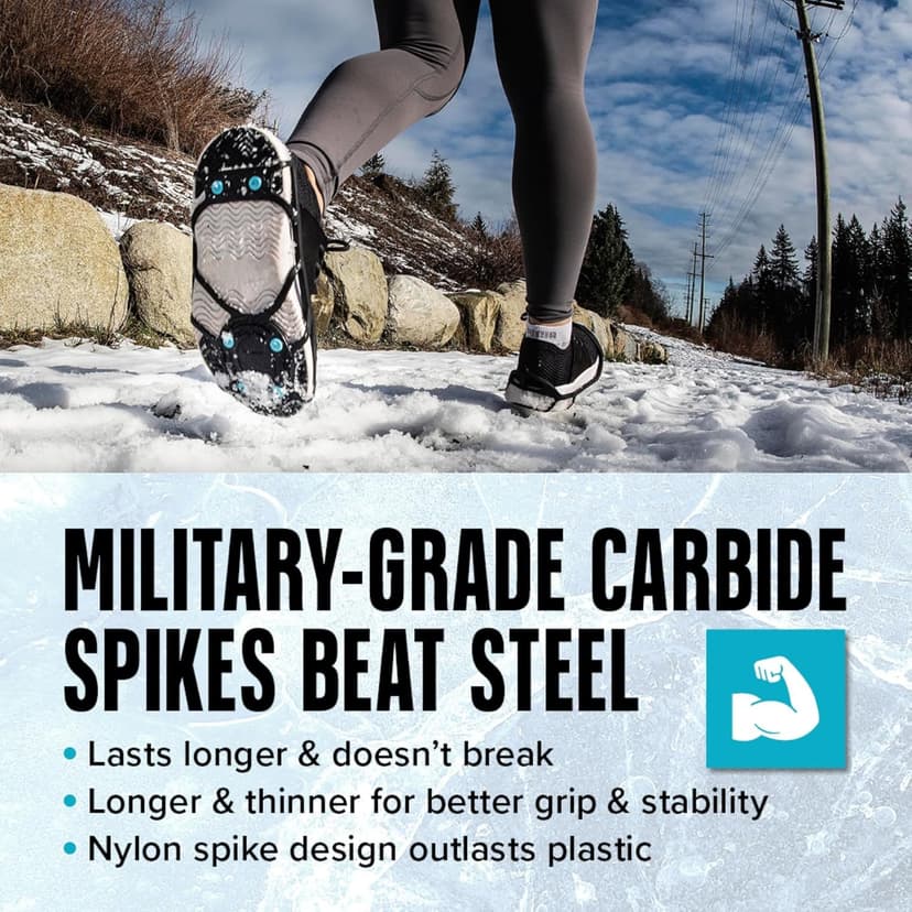 Due North Everyday G3 Ice Cleats for Shoes & Boots - Traction Spikes for Men & Women to Improve Grip on Snow & Ice