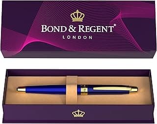 Royal Blue & 24 Karat Gold - Certified Luxury Grade Rollerball Pen | Nice Gift for Men & Women