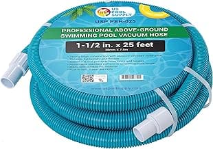U.S. Pool Supply 1-1/2" x 25 Foot Professional Above Ground Swimming Pool Vacuum Hose with Swivel Cuff - Removable Cuff, Cut to Fit - Compatible with Filter Pumps, Filtration Systems, Chlorinators