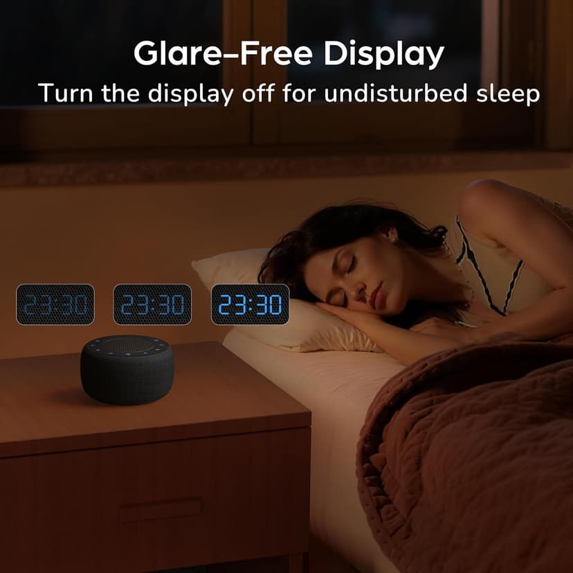 BUFFBEE Alarm Clock with Bluetooth Speaker & FM Radio for Bedside – Gradual Wake-Up Sounds, Fully Dimmable Display & Ambient Night Light, Plug-in Digital Clock for Bedroom