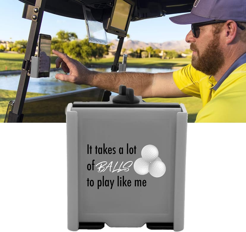 DESERT FOX GOLF Phone Caddy – Funny Quotes Golf Cart Phone Holder with Secure Strap for Hands-Free GPS & Golf Apps – Gifts for Men & Women B08N5GRX13