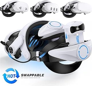 DXKK Battery Head Strap for Meta Quest 3/Quest 3s/Quest 2, VR Headset Strap with Soft Padding, Double Adjustment Dials Enhanced Comfort, Extra 3-4Hrs Playing Time