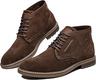 Arkbird Mens Chukka Boots, Genuine Suede Leather Classic Fashion Casual Ankle Lace-up Dress Boots for Men