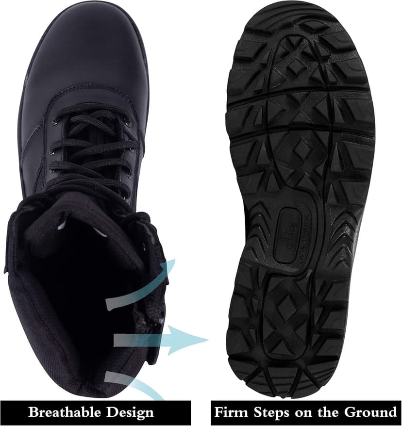 RIELD Men's Military Tactical Work Boots Side Zipper Jungle Army Combat Boots