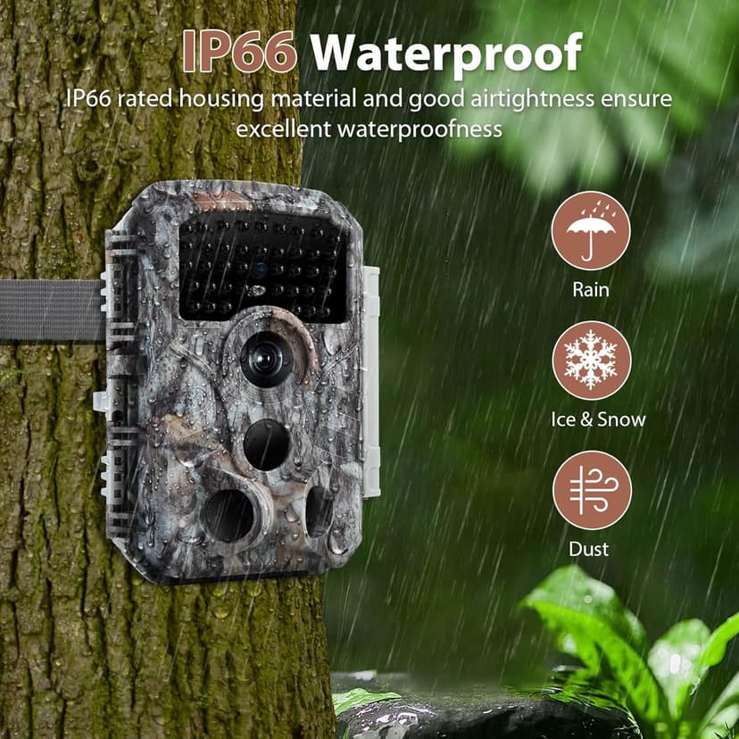 BLAZEVIDEO Game & Trail Camera 32MP Photo & 1296P Video with 100ft Night Vision Motion Activated 0.1s Trigger Speed Waterproof for Home Security, Outdoor Wildlife Scouting