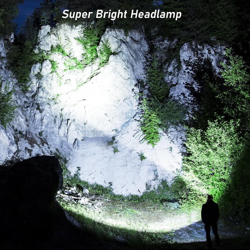 Blukar LED Rechargeable Headlamp,Super Bright Rechargeable Headlight Flashlight-3 Lights 5 Modes,Zoomable,Spotlight&Floodlight Combination,IPX6 Waterproof,20+Hrs Runtime for Running,Hiking,Camping etc