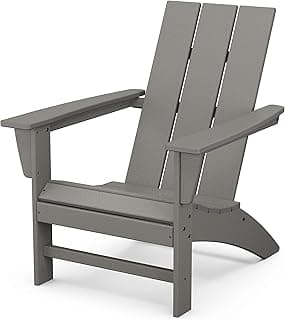 Polywood Modern Adirondack Chair – All-Weather Outdoor Lawn Adirondack Chairs – HDPE, Fade-Resistant & Durable Outdoor Furniture – For Patio, Deck & Fire Pit Chairs – Grey