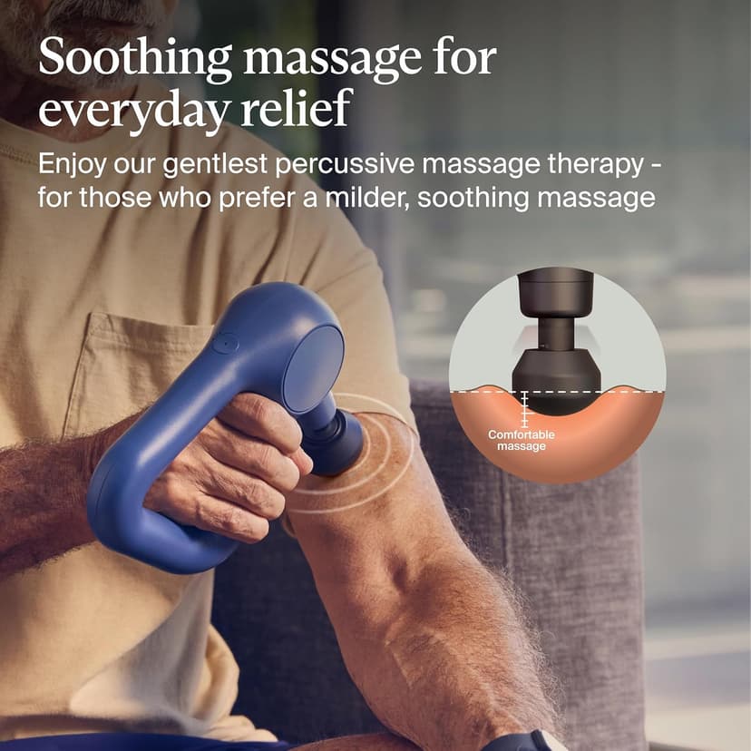 Quiet Handheld Percussion Muscle Massager for Back, Leg & Shoulder Pain Relief. Lightweight, Easy to Use, Ergonomic Grip TheraGun Therabody Relief Massage Gun | for Daily Comfort | 3-Speed | Navy B0CNS894RH