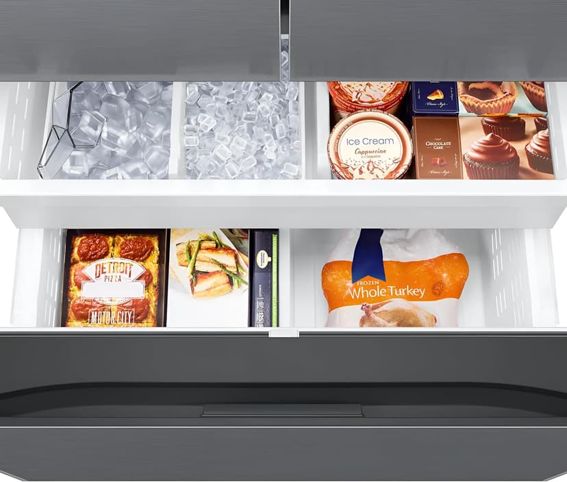 Samsung 27 Cu. Ft. Smart 3-Door French Door Counter-Depth Refrigerator with Dual Auto Ice Maker, All-Around Cooling, Stainless Steel