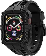 T-ENGINE Rugged Watch band Compatible with Apple Watch Series 9 Band for 45mm 44mm 42mm SE 9/8/7/6/5/4/3 for Men (45mm/44mm/42mm, Black)
