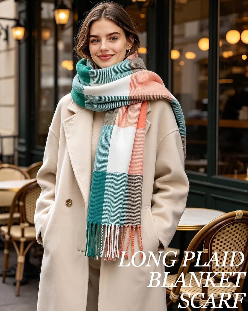 YSense Winter Scarf for Women Long Plaid Scarves Ladies Gifts B01KJP4KOM
