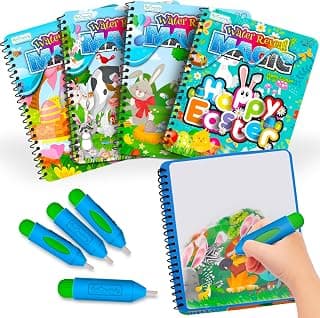 Easter Basket Stuffers for Toddlers, 4 Pack Easter Water Coloring Books for Kids, Easter Basket Essentials, Easter Activities Kids, Easter Basket Stuffers, Easter Toys, Easter Basket Ideas Gifts B0DJ9S99KW