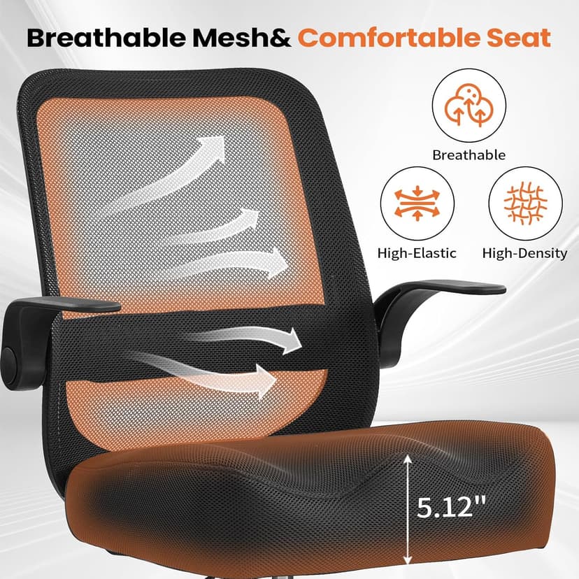 Drafting Chair for Standing Desks, 500LBS Capacity Tall Office Chair with Adjustable Height, Foot Ring, Flip-Up Armrests, Thick Curved Seat for Home Office, Drawing, and Creative Work