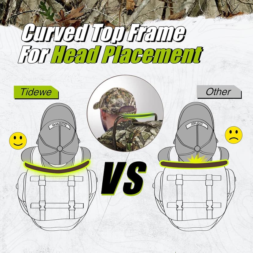 TIDEWE Hunting Backpack 5500cu with Frame and Rain Cover for Bow/Rifle/Pistol