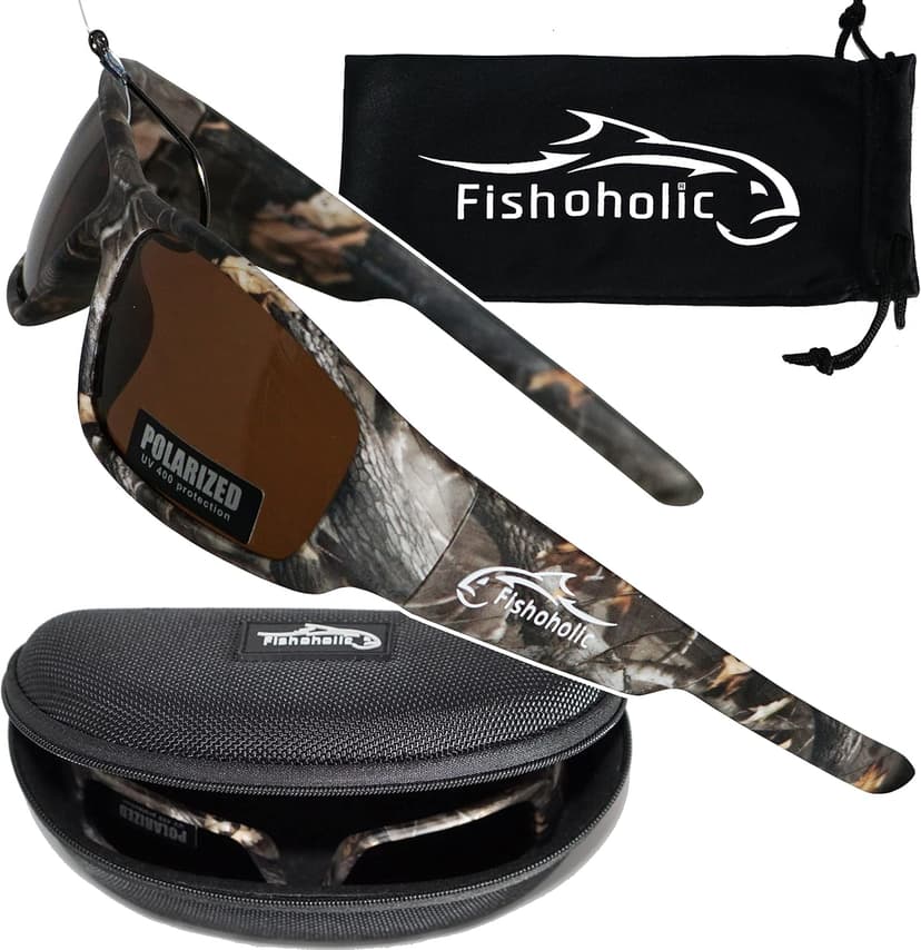 Fishoholic Polarized Fishing Sunglasses UV400 (14 Options) Fishing Gift with Hard Case & Pouch