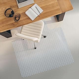 SUPER DEAL Upgraded 48" X 36" Office Chair Mat for Carpet Floor, Non-Slip Under Desk Carpeted Floor Protector, Heavy Duty Clear Plastic Carpet with Lip for Home Office Gaming Chair