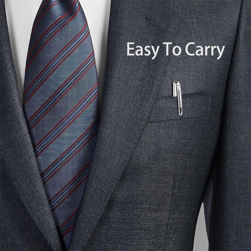 Cambond Ballpoint Pens Bulk Pens - Sliver Metal Pen Nice Luxury Pens for Men Business Office Police Comfortable Writing Twist Retractable 1.0 mm Medium Point Nice Pen, 5 Pack (Silver)