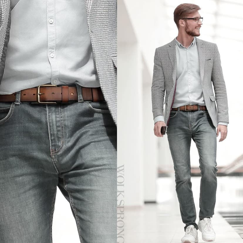 wolksprong Thicken Full Grain Leather Mens Belt Heavy Duty Mens Work Belt Mens Belt High Hardness Buckle Packed In Gift Box