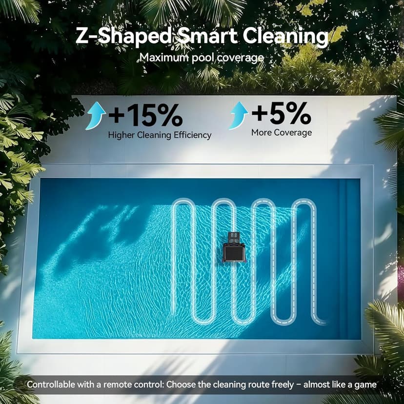 Solar-Powered Robotic Pool Surface Skimmer Cleaner with 24/7 Continuous Cleaning and Re-Engineered Twin Salt Tolerant Motors, Dual Charging,Smart Obstacle Avoidance, 150-um Filtration