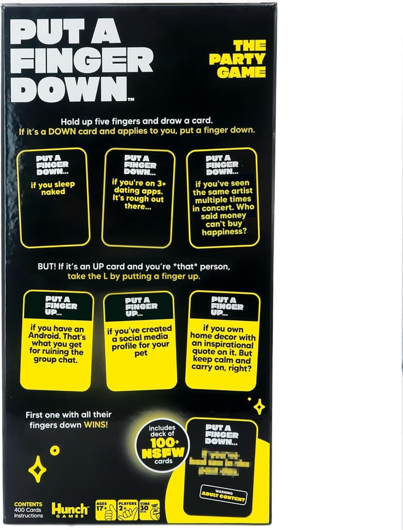 Put A Finger Down - Hilarious Party Card Game, Game Night, Parties, Big and Small Groups | Fun Social Icebreaker with 400 Cards for 2+ Players