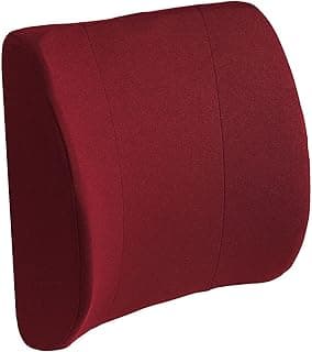 DMI Lumbar Support Pillow for Chair to Assist with Back Support with Removable Washable Cover to Ease Lower Back Pain while Improving Posture, 14 x 13 x 5, Contoured Foam, Premium,Burgundy